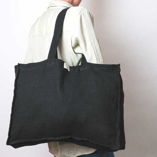 Linne Tote Shopper svart